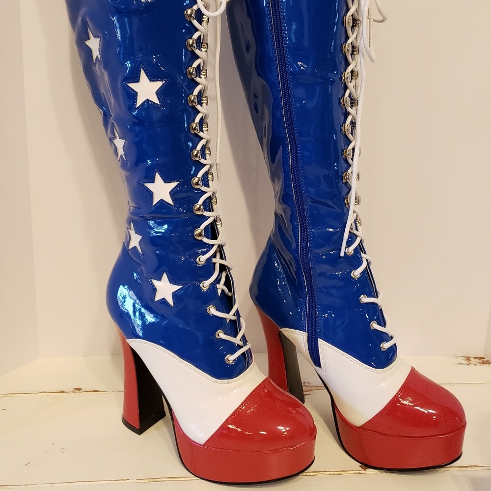 Funtasma Electra 2030 Red White Blue Flag Boots